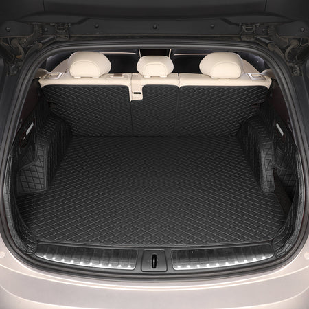 CarMatWorld Custom Car Boot Liners 3x5 Diamond Waterproof Boot Liners 7 Seats / Full Coverage / Black