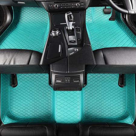CarMatWorld Custom Car Floor Mats 3x5 Diamond Waterproof Floor Mats Front Row ONLY / Tiffany Blue