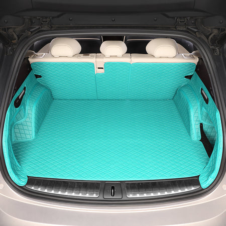 CarMatWorld Custom Car Boot Liners 3x5 Diamond Waterproof Boot Liners 7 Seats / Full Coverage / Tiffany Blue